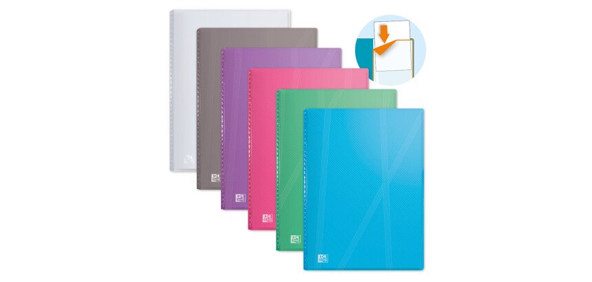 Protège-documents Oxford Hawaï A4 160 vues / 80 pochettes couverture polypro coloris assortis