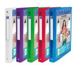 Classeur Oxford polyvision a4 dos 30mm 4 anneaux ronds couverture polypro translucide coloris assortis