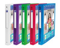 Classeur Oxford polyvision a4 dos 30mm 4 anneaux ronds couverture polypro translucide coloris assortis