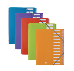 Trieur Oxford school life a4 12positions polypro translucide assorti