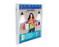 Classeur Oxford polyvision a4 dos 20mm 4 anneaux ronds couverture polypro incolore