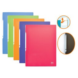 Protège-documents Oxford stand'up a4 100 vues / 50 pochettes couverture polypro translucide coloris assortis