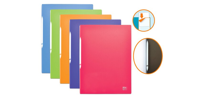 Protège-documents Oxford Stand'Up A4 100 vues / 50 pochettes couverture polypro translucide coloris assortis