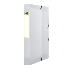 Boîte Oxford capacité standard 2nd life 24x32cm dos 40mm avec élastique couverture polypro incolore