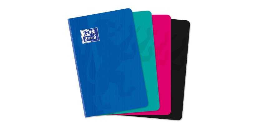 Carnet Oxford Color Life 11x17cm petits carreaux 5mm 192 pages brochées couverture carte coloris assortis