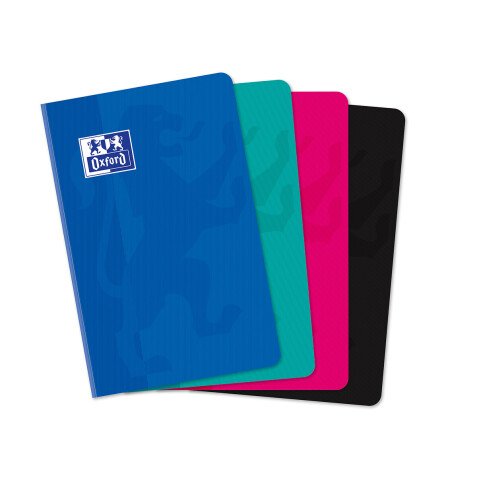 Carnet Oxford color life 11x17cm petits carreaux 5mm 192 pages brochées couverture carte coloris assortis