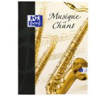 Cahier Oxford musique 24x32cm réglure grands carreaux & réglure musique 48 pages agrafées couverture carte colorée