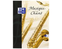 Cahier Oxford musique 24x32cm réglure grands carreaux & réglure musique 48 pages agrafées couverture carte colorée