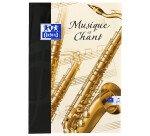 Cahier Oxford musique a4 réglure grands carreaux & réglure musique 48 pages agrafées couverture carte colorée