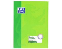Copies doubles Oxford non perforées a4 grands carreaux seyès 200 pages étui carte vert
