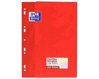 Feuilles simples Oxford a4 grands carreaux seyès 200 pages étui carte rouge coloris assortis