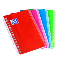 Répertoire Oxford color life 9x14cm petits carreaux 5mm 100 pages reliure spirale couverture carte coloris assortis