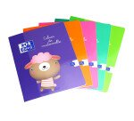 Cahier Oxford maternelle 17x22cm réglure double ligne 3/10mm 32 pages agrafées couverture carte coloris assortis