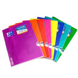 Cahier openflex a4 grands carreaux seyès 96 pages agrafées couverture polypro coloris assortis