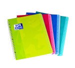 Répertoire Oxford Color Life 17x22cm petits carreaux 5mm 100 pages reliure spirale couverture carte coloris assortis