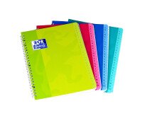 Répertoire Oxford color life 17x22cm petits carreaux 5mm 100 pages reliure spirale couverture carte coloris assortis