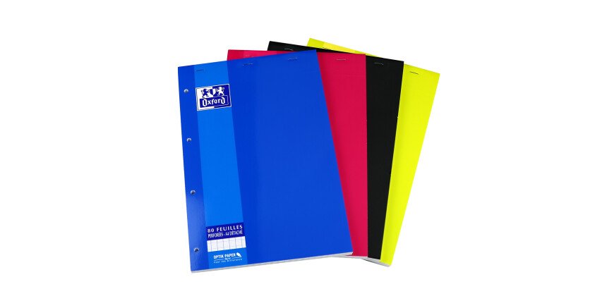 Bloc de bureau agrafé Color Life Oxford  21 x 29,7  grands carreaux 160 pages
