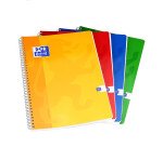 Cahier Oxford Color Life A4 petits carreaux 5mm 180 pages reliure spirale couverture carte coloris assortis