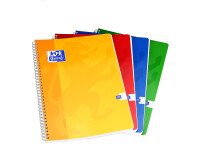 Cahier Oxford color life a4 petits carreaux 5mm 180 pages reliure spirale couverture carte coloris assortis
