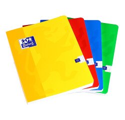 Carnet Oxford color life 17x22cm petits carreaux 5mm 192 pages brochées couverture carte coloris assortis