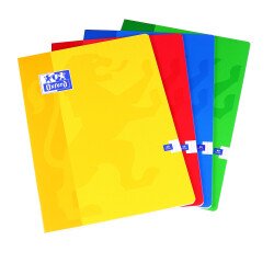 Cahier Oxford Color Life A4 grands carreaux Seyès 48 pages agrafées couverture carte coloris assortis