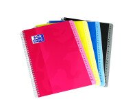 Répertoire Oxford color life a4 petits carreaux 5mm 180 pages reliure spirale couverture carte coloris assortis