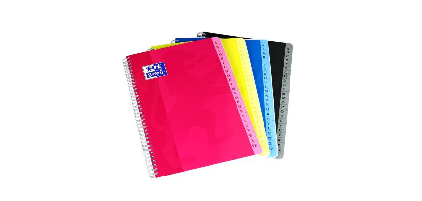 Répertoire Oxford Color Life A4 petits carreaux 5mm 180 pages reliure spirale couverture carte coloris assortis