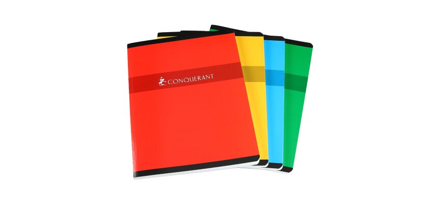 Saddle-stitched notebook Conquérant 24 x 32 cm large squares 192 pages