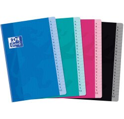 Répertoire Oxford color life a5 petits carreaux 5mm 192 pages brochées couverture carte coloris assortis