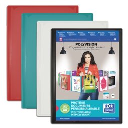 Protège-documents Oxford polyvision a4 120 vues / 60 pochettes couverture polypro coloris assortis