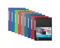 Lot 10 Chemises 3 rabats Oxford Osmose A4 avec élastique couverture polypro coloris assortis