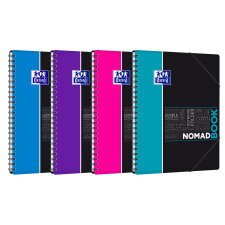 Cahier Oxford etudiants nomadbook a4+ ligné 7mm 160 pages reliure spirale couverture polypro coloris assortis