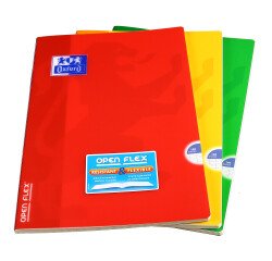 Cahier Oxford OpenFlex A4 grands carreaux Seyès 140 pages agrafées couverture polypro coloris assortis
