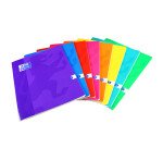 Cahier Oxford Color Life 24x32cm petits carreaux 5mm margés 48 pages agrafées couverture carte coloris assortis
