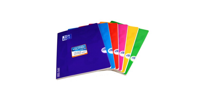 Cahier Oxford openflex 24x32cm grands carreaux seyès 140 pages agrafées couverture polypro coloris assortis