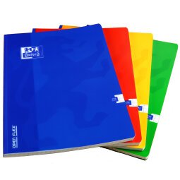 Cahier Oxford openflex 24x32cm grands carreaux seyès 192 pages brochées couverture polypro coloris assortis