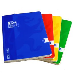 Cahier Oxford openflex 17x22cm grands carreaux seyès 192 pages brochées couverture polypro coloris assortis