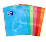 Cahier Oxford Lagoon 17x22cm petits carreaux 5mm 100 pages reliure spirale couverture polypro coloris assortis