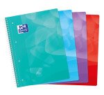 Cahier Oxford lagoon a4+ petits carreaux 5mm 160 pages reliure spirale couverture polypro coloris assortis