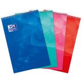 Bureaublok Oxfoor lagoon A4+ grote ruiten séyès 160 spiraalbinding polypropyleen omslag assortiment