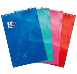 Bloc de bureau Oxford Lagoon 21 x 31,5 spirale grands carreaux - 80 feuilles