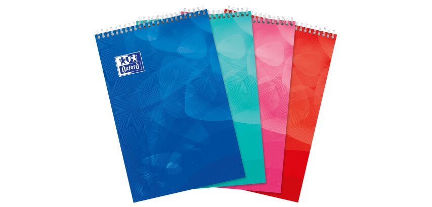 Bloc de bureau Oxford Lagoon 21 x 31,5 spirale grands carreaux - 80 feuilles