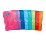 Carnet Oxford Lagoon 9x14cm petits carreaux 5mm 180 pages reliure spirale couverture polypro coloris assortis