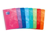 Carnet Oxford lagoon 9x14cm petits carreaux 5mm 180 pages reliure spirale couverture polypro coloris assortis