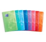 Répertoire Oxford lagoon 11x17cm petits carreaux 5mm 100 pages reliure spirale couverture polypro coloris assortis