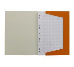 Feuilles simples Oxford a4 petits carreaux 5mm margés 200 pages étui carte orange