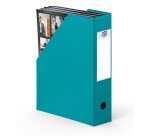 Porte-revues Oxford a4 dos 7cm couverture carte rigide recouverte de pvc bleu turquoise