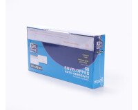 Boite de 50 enveloppes Oxford 110x220  auto adhésives precasee inviolables -  blanc