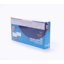 Boite de 50 enveloppes Oxford 110x220  auto adhésives precasee inviolables -  blanc