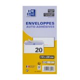 Lot de 20 enveloppes Oxford 110x220  auto adhesive precasee - blanc